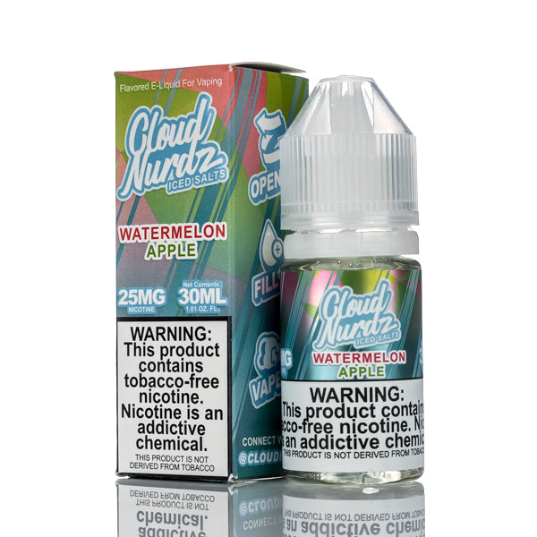 Cloud Nurdz Salts E-Liquid Watermelon Apple Iced 30ml (25mg) Best Sales Price - eJuice