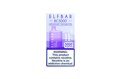 Crazi Berry Elf Bar EB BC5000 Disposable Vape Limited Edition Flavor Best Sales Price - Disposables