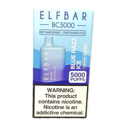 ELF BAR BC5000 5000 Puffs Disposable Vape - 13ML Blue Razz Ice Best Sales Price - Disposables