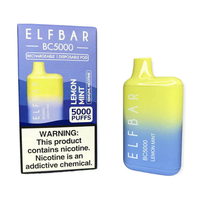 ELF BAR BC5000 5000 Puffs Disposable Vape - 13ML Lemon Mint Best Sales Price - Disposables