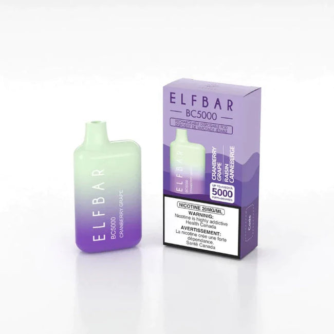 ELF BAR BC5000 5000 Puffs Disposable Vape 13ML Cranberry Grape Best Sales Price - Disposables