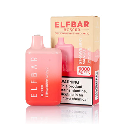 ELF BAR BC5000 5000 Puffs Disposable Vape 13ML Strawberry Mango Best Sales Price - Disposables