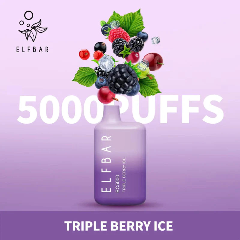 ELF BAR BC5000 5000 Puffs Disposable Vape 13ML Triple Berry Ice Best Sales Price - Disposables