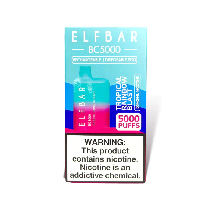 ELF BAR BC5000 5000 Puffs Disposable Vape 13ML Tropical Rainbow Blast Elf Bar Best Sales Price - Disposables
