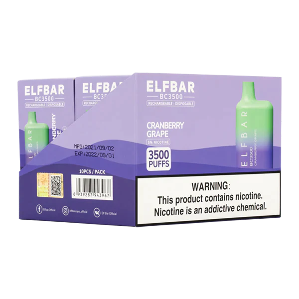 Elf Bar BC3500 Disposable Kit 3500 Puffs 650mAh 650mAh Cranberry Grape Best Sales Price - Disposables