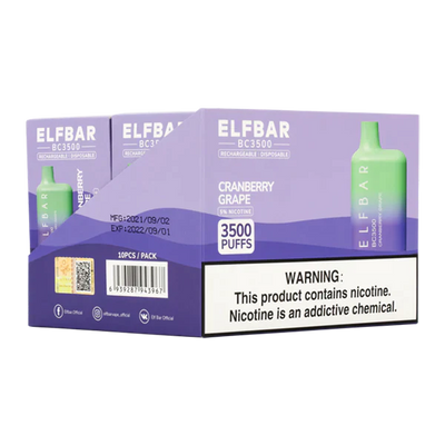 Elf Bar BC3500 Disposable Kit 3500 Puffs 650mAh 650mAh Cranberry Grape Best Sales Price - Disposables