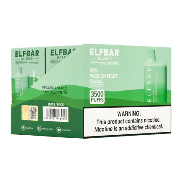 Elf Bar BC3500 Disposable Kit 3500 Puffs 650mAh Kiwi Passionfruit Guava Best Sales Price - Disposables