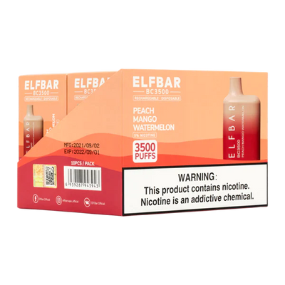 Elf Bar BC3500 Disposable Kit 3500 Puffs 650mAh Peach Mango Watermelon Best Sales Price - Disposables