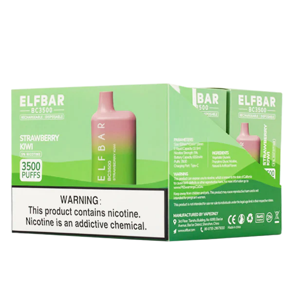 Elf Bar BC3500 Disposable Kit 3500 Puffs 650mAh Strawberry Kiwi Best Sales Price - Disposables