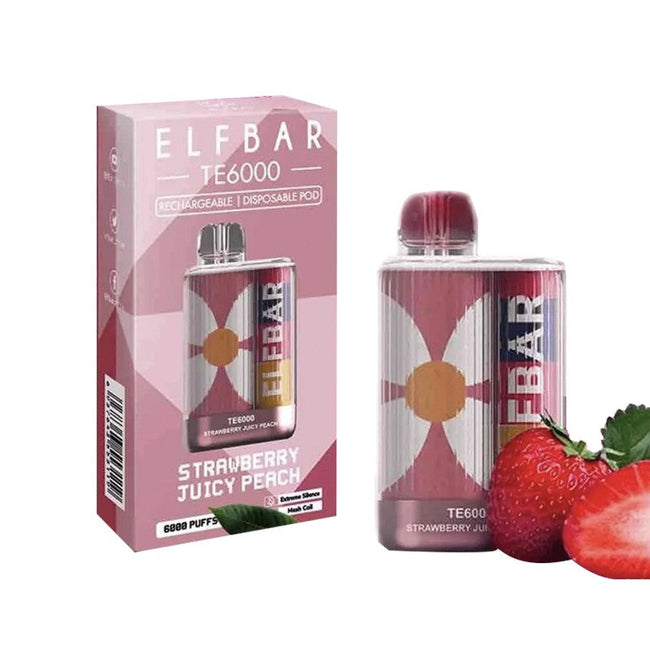 Strawberry Juicy Peach EB TE6000 6000 Puffs Best Sales Price - Disposables