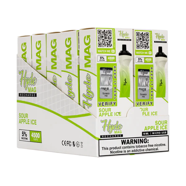 Hyde Mag Sour Apple Ice Recharge 4500 Puff Best Sales Price - Disposables