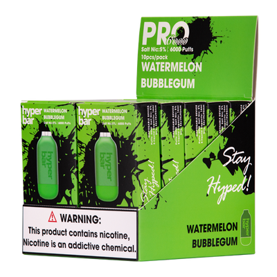 Watermelon Bubblegum Hyper Bar Pro 6000 Best Sales Price - Disposables