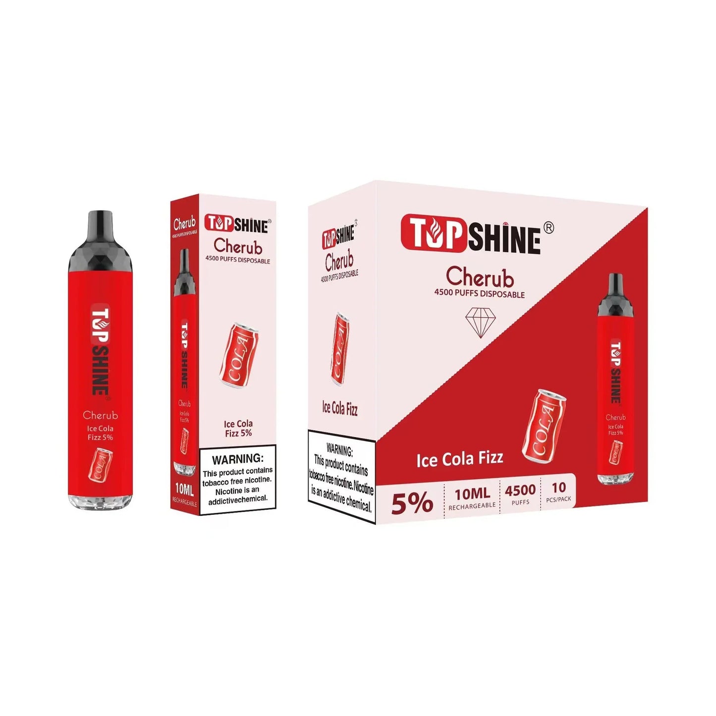 Ice Cola Fizz Top Shine Cherub Disposable Vape 4500 Puffs Best Sales Price - Disposables