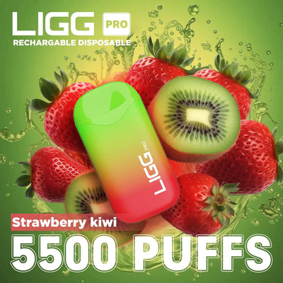 Ligg Pro 5500 Puffs Disposable Vape - Strawberry Kiwi Best Sales Price - Disposables