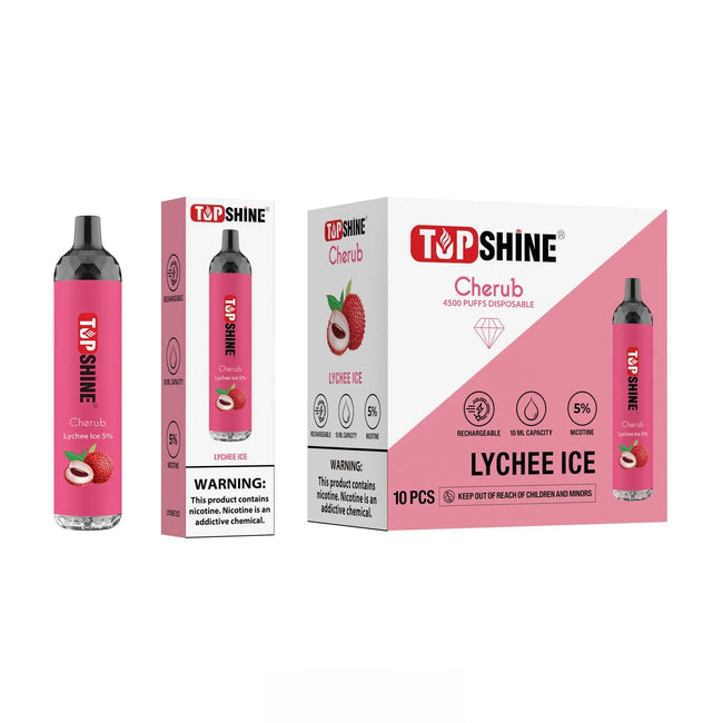 Lychee Ice Top Shine Cherub Disposable Vape 4500 Puffs Best Sales Price - Disposables