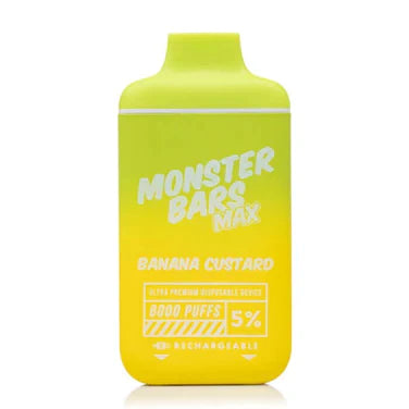 Monster Bars Max Vape 6000 Puffs Disposable Vape Kit 12ml Banana Custard Best Sales Price - Disposables