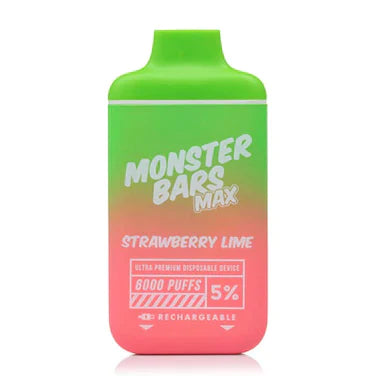 Monster Bars Max Vape 6000 Puffs Disposable Vape Kit 12ml Strawberry Lime Best Sales Price - Disposables