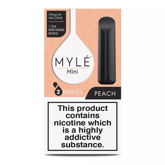 Myle Mini Disposable Pods 320 Puffs - 2 Pack Devices - Peach Best Sales Price - Disposables