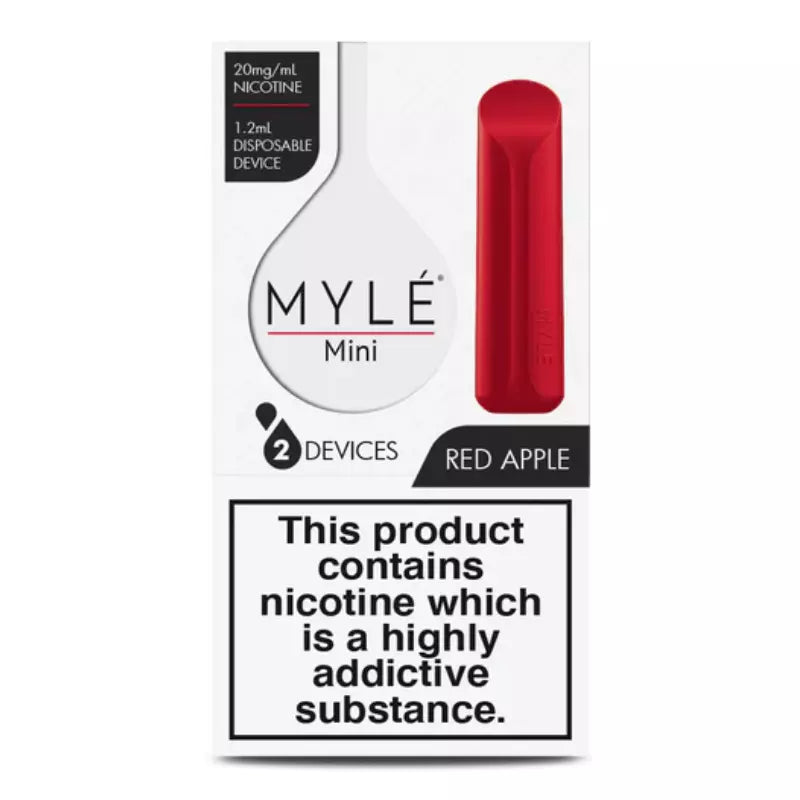 Myle Mini Disposable Pods 320 Puffs - 2 Pack Devices - Red Apple Best Sales Price - Disposables