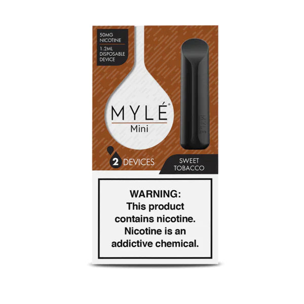 Myle Mini Disposable Pods 320 Puffs - 2 Pack Devices - Sweet Tobacco Best Sales Price - Disposables