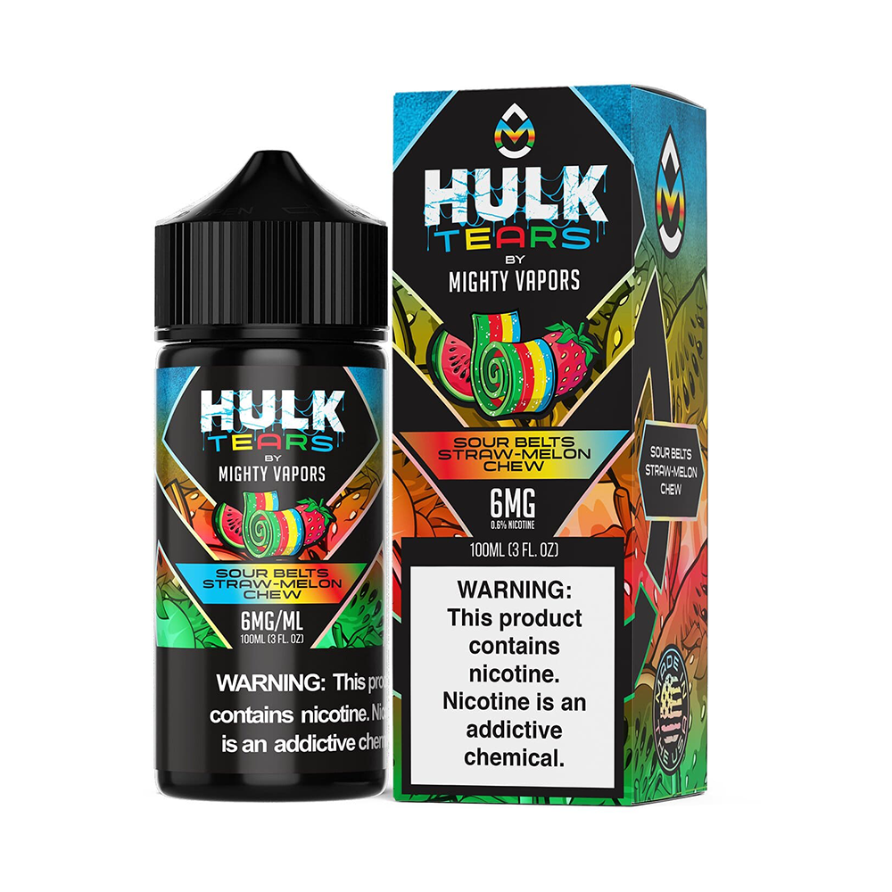 Sour Belts by Mighty Vapors Hulk Tears E-Juice 100mL (Freebase) Best Sales Price - eJuice