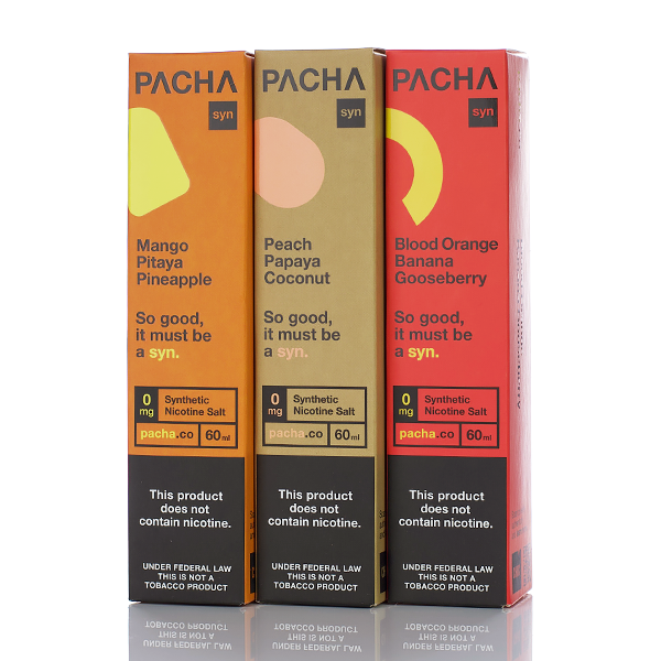 Pachamama Syn No Nicotine Vape Juice 60ml (Fuji Apple Strawberry Nectarin) Best Sales Price - eJuice