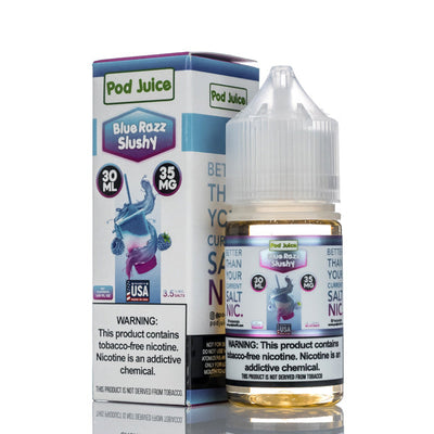 Pod Juice Salt Blue Razz Slushy 30ml Best Sales Price - Salt Nic Vape Juice