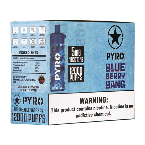 Blueberry Bang PYRO 12000 Best Sales Price - Disposables