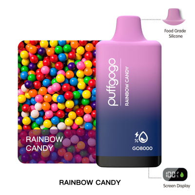 Puffgogo GO8000 Disposable 8000 Puffs - Rainbow Candy Best Sales Price - Disposables