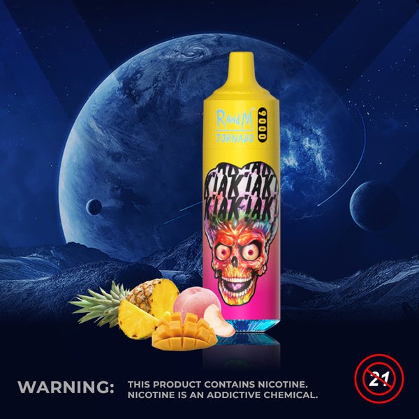 R and M Tornado 9000 Puffs Disposable Vape Kit 18ml Peachy Mango Pineapple Best Sales Price - Disposables