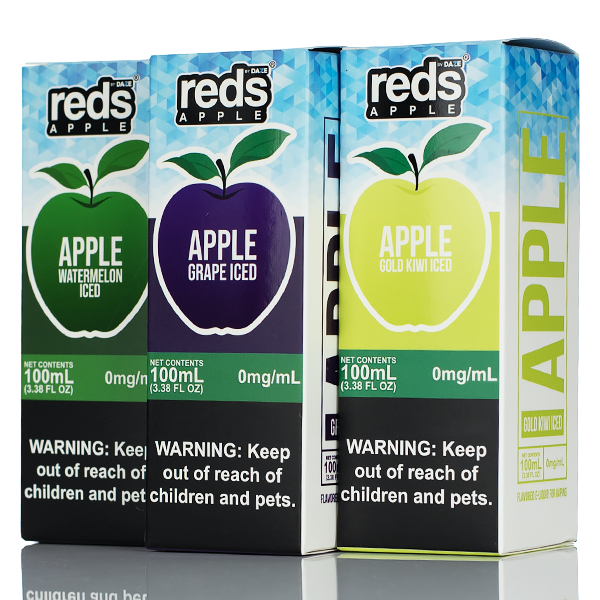 7 Daze Reds Apple ICED - No Nicotine Vape Juice - 100ml Best Sales Price - eJuice