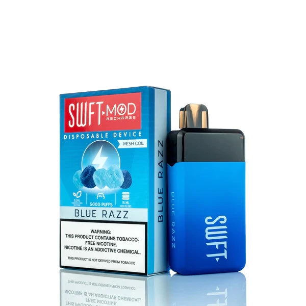 SWFT Mod 5000 Puffs Rechargeable Disposable Vape Blue Razz Best Sales Price - Disposables