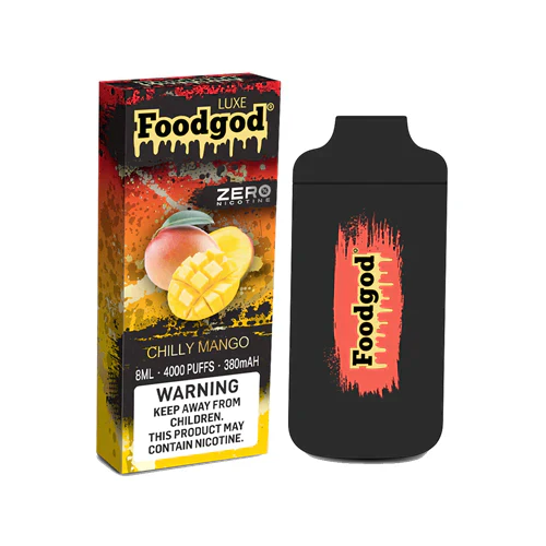 Foodgod Luxe Zero Nicotine Disposable 4000 Puffs 0% Nicotine Free - Chilly Mango Best Sales Price - Disposables