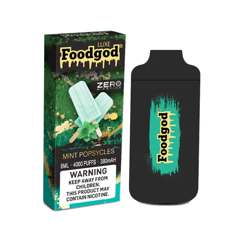 Foodgod Luxe Zero Nicotine Disposable 4000 Puffs 0% Nicotine Free - Mint Popsicles Best Sales Price - Disposables