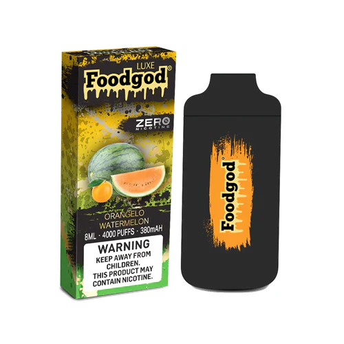 Foodgod Luxe Zero Nicotine Disposable 4000 Puffs 0% Nicotine Free - Orangelo Watermelon Best Sales Price - Disposables