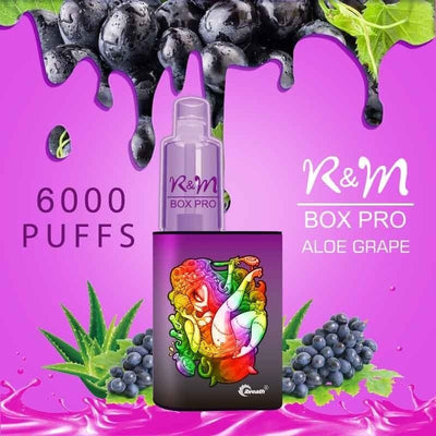 R and M Box Pro Disposable Vape Kit 6000 Puffs 10ml Aloe Grape Best Sales Price - Disposables